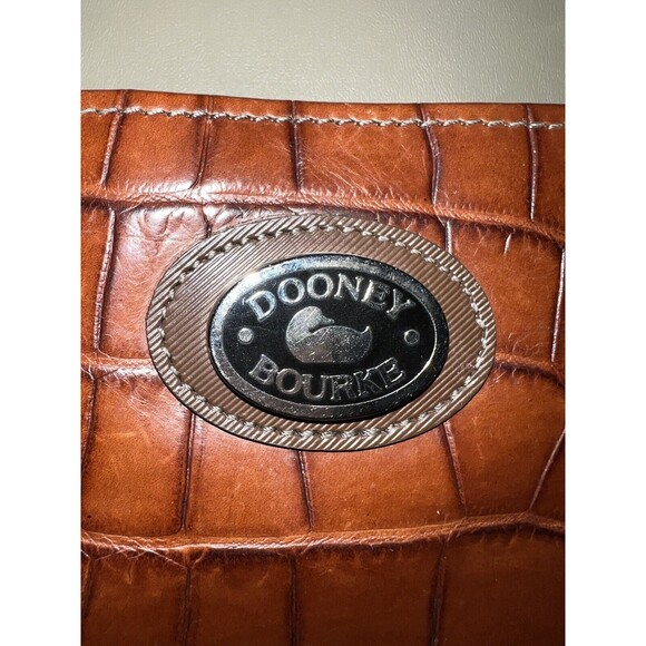 Vintage Dooney And Bourke Purse Brown Leather With Bamboo Handles/Shoulder Strap - Picture 2 of 13